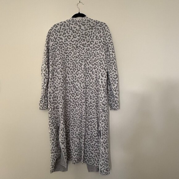 Jessica Simpson Animal Print Cotton Open Front Long Duster Sweater Gray XL - Picture 3 of 6